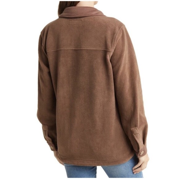 Blank NYC Shacket Brown Fleece Button Front Cozy Soft Boho L - Picture 2 of 12